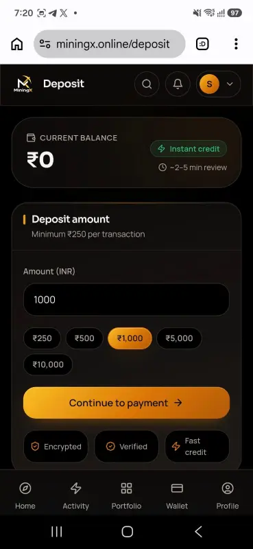 miningx app