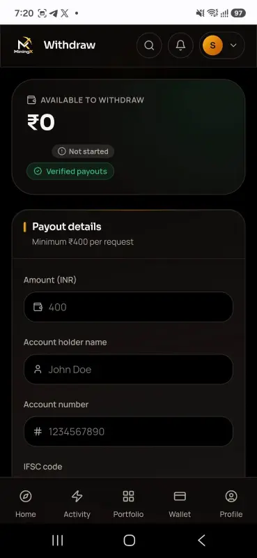 mining x app
